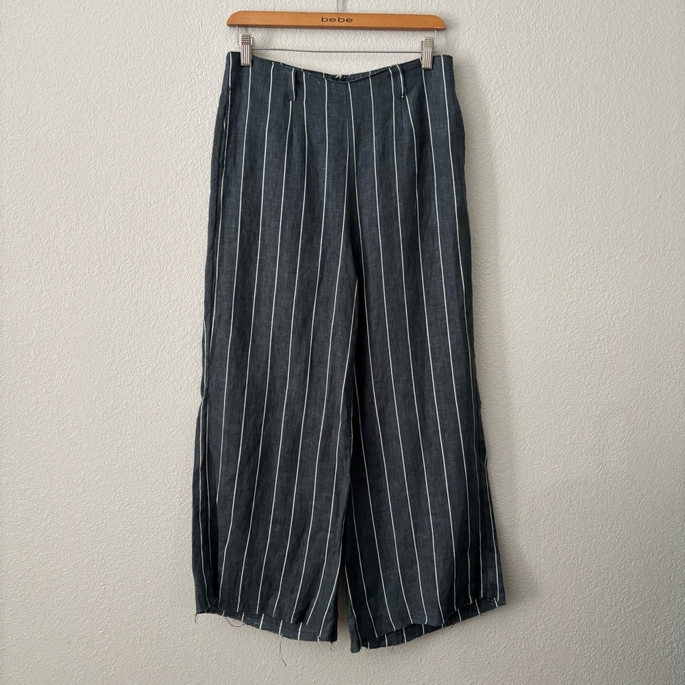 Faithfull the Brand Wide Leg Pants in Charcoal and White